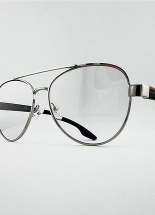 Окуляри для корекції зору фотохромні хамелеон з діоптріями favarit fvr 7995 с1 срібло blue blocker -4.50