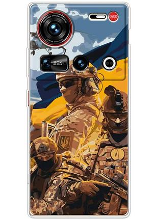 Чехол силиконовый с картинкой на zte nubia z70 ultra (патриотический, воины всу)