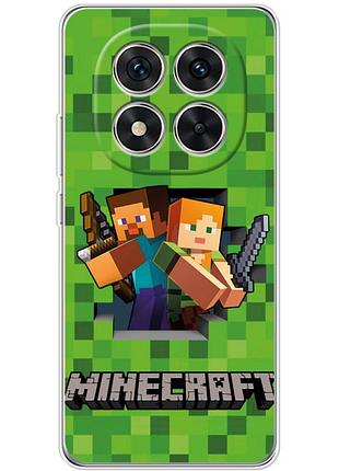 Чехол силиконовый с картинкой на xiaomi redmi note 15 pro plus (майнкрафт, minecraft)