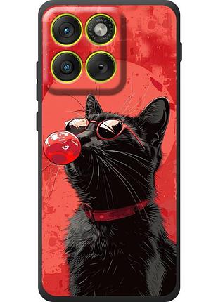 Чехол силиконовый с картинкой на motorola edge 70 (стильный котик)
