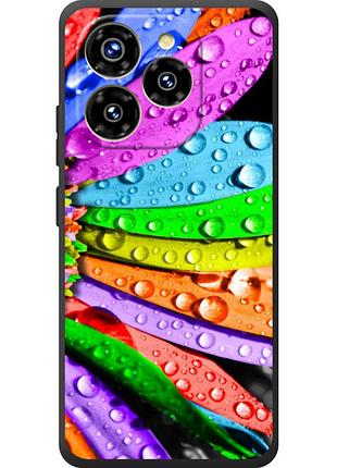 Чехол силиконовый с картинкой на oukitel c50 (цветные листья)