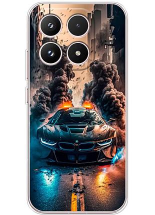Чехол силиконовый с картинкой на xiaomi 17 (машина bmw i8)