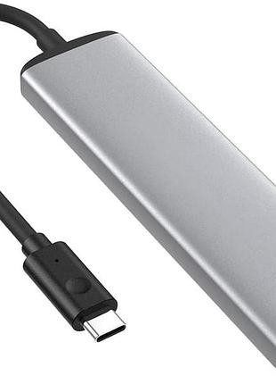 Алюмінієвий багатопортовий концентратор usb-c 6-в-1 з портом 4k hdmi, 3 портами usb 3.0, пристроєм для читання карт sd/micro sd,