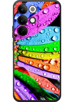 Чехол силиконовый с картинкой на realme c85 (цветные листья)