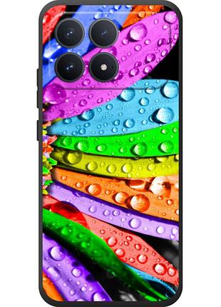 Чехол силиконовый с картинкой на xiaomi poco f8 pro (цветные листья)