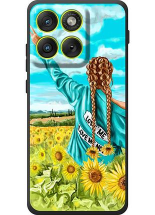 Чохол силіконовий з картинкою на motorola edge 70 (патріотичний, дівчинка українка)