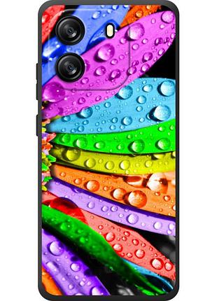 Чехол силиконовый с картинкой на blackview oscal flat 1c (цветные листья)