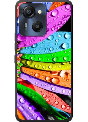 Чехол силиконовый с картинкой на blackview oscal modern 8 (цветные листья)
