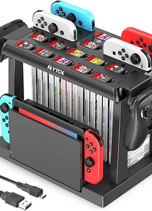 Хранилище игр kytok switch с зарядной станцией контроллера switch, зарядная станция switch для джойконов