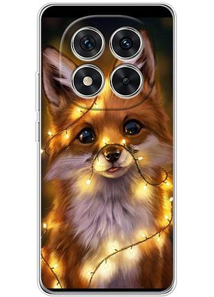 Чехол силиконовый с картинкой на xiaomi redmi note 15 pro 5g (новогодний, лисичка)
