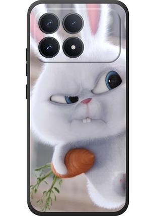 Чехол силиконовый с картинкой на xiaomi poco f8 pro (кролик снежок)