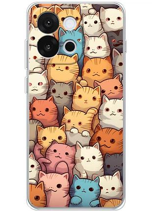 Чехол силиконовый с картинкой на oneplus 13 t (котики)