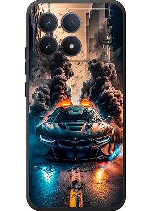 Чехол силиконовый с картинкой на xiaomi poco f8 pro (машина bmw i8)