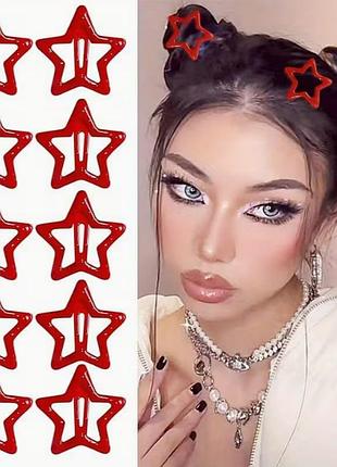 1 шт. заколка звезда красного цвета