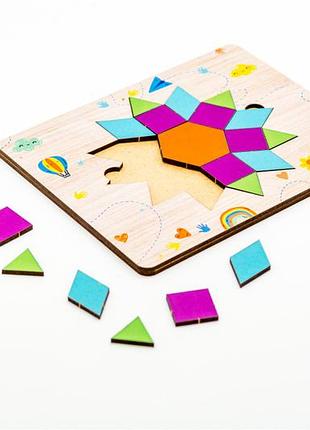 Сортер пазл дитячий розвиваючий puzzleok танграм зірочка 17 деталей