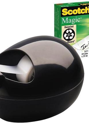 Диспенсер для скотча scotch magic от карима рашида (черный) с 1 рулоном скотча magic tape, 19 мм x 7,5 м