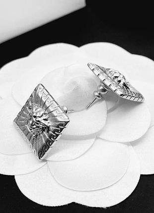 Серьги версаче medusa square люкс качество