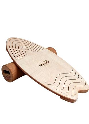 Балансборд swayboard wave рифленый валик 13см с пробковым покрытием