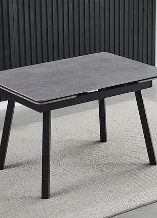 Стіл madrid ceramic 120(180)*85 grigio latte matt/чорний каркас