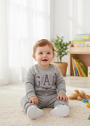 Детский спортивний костюм двойка gap свитшот и штаны 80-86 серый