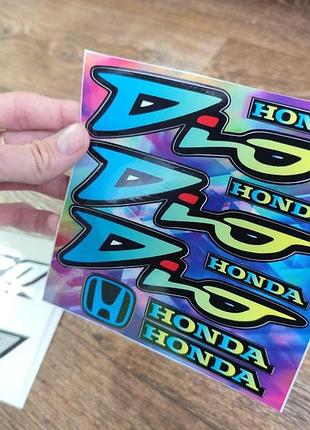 Голубой с салатовым наклейки на мотоцикл мопед скутер honda dio хонда дио af62 аф62 62 аф af