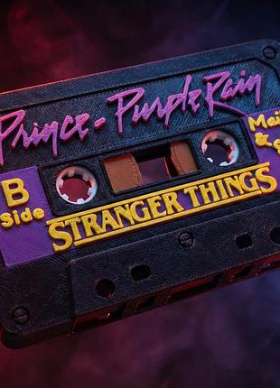 Кассета майка очень странные дела stranger things elfi «purple rain» 3d печать