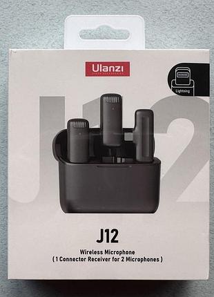 Беспроводная петличная микрофонная система 2 в 1 ulanzi j12 для iphone (lightning) — компактная радиосистема для блогеров
