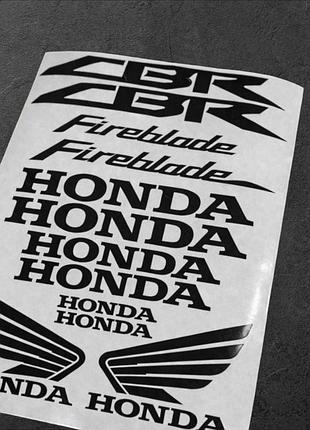 Черный глянец наклейки на мотоцикл бак пластик honda cbr сбр на мотоцикл хонда цбр фаирблейд