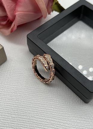 Кольцо булгари serpenti rose gold lux качество