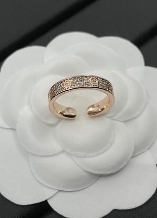 Кольцо картье love pavé rose gold lux люкс качество