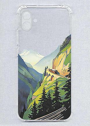 Чехол с утолщёнными углами на samsung galaxy a04e (a042) пейзаж. горы (принт 87)