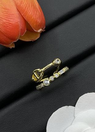 Кольцо hermès chaîne d’ancre gold adjustable люкс качество