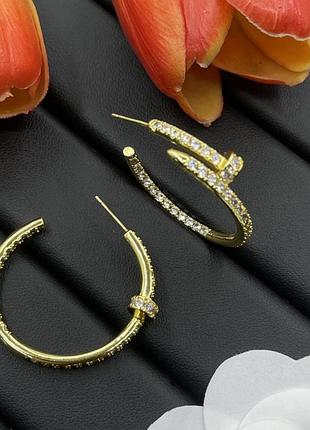 Серьги картье juste un clou gold lux люкс качество