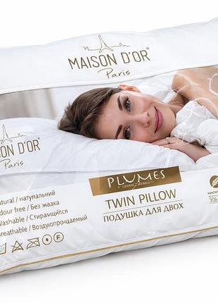 Подушка maison dor plumes twin pillow пух-перо 50-70 см белая