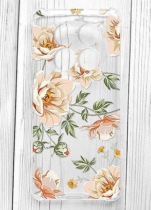 Чехол с утолщёнными углами на xiaomi redmi note 15 5g цветы пастельные (принт 277)
