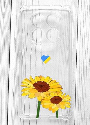 Чохол з потовщеними кутами на xiaomi redmi note 15 5g жовті квіти (принт 364)