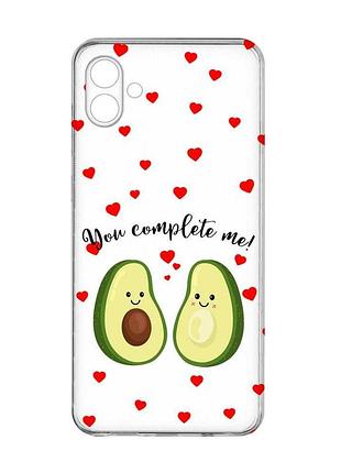 Прозрачный чехол на samsung galaxy a07 (a075) парочка авокадо (принт 307)
