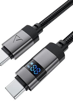Кабель usb 2.0 type c m m, 1.2 м 60w digital display black, c15 03 acefast (6974316283720) (черный)