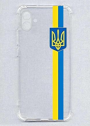Чехол с утолщёнными углами на samsung galaxy a07 (a075) лента украина (принт 253)