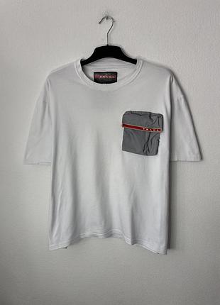 Prada nylon pocket tee чоловіча футболка прада з нейлоновою кишенею