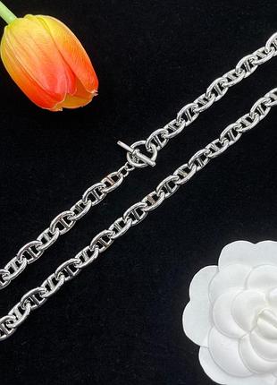 Кольє "silver anchor chain" — сучасна класика в холодному блиску срібла