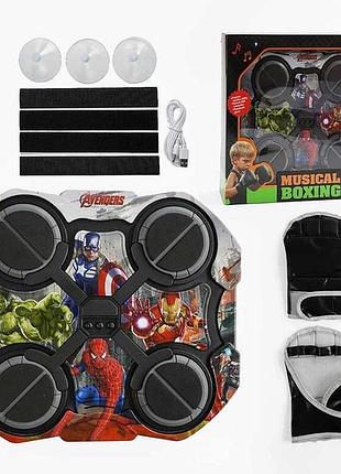Детский музыкальный электронный бокс avengers аккумулятор 3.7 v, usb кабель, подсветка, музыка, bluetooth, режимы громкости