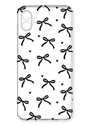 Прозрачный чехол на samsung galaxy a07 (a075) бантики (принт 405)