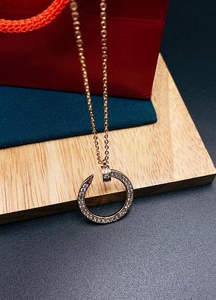 Подвеска картье juste un clou circle necklace rose gold