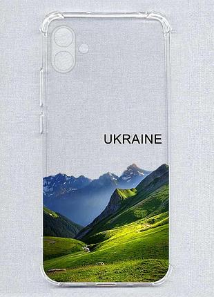 Чохол з потовщеними кутами на samsung galaxy a04e (a042) карпати україна (принт 409)