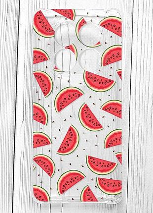 Чохол з потовщеними кутами на xiaomi redmi note 15 5g кавуновий фон (принт 344)