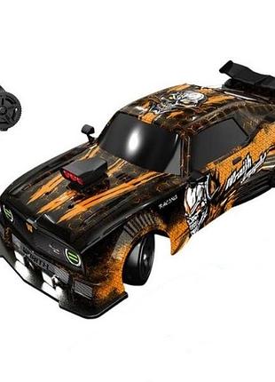 Дрифт машинка на радиоуправлении hb toys dodge challenger 1:16 r/c 4wd сменные колеса, желтая