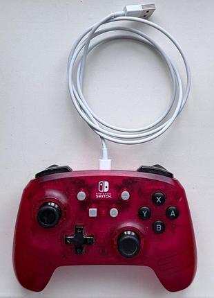 Геймпад powera для nintendo switch, прозрачно-красный, б/у