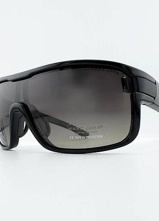 Очки-маска marc john mj0804 col.101-g15 поляризационные мужские спортивные (коричневый градиент) + жесткий футляр в подарок! 🎁