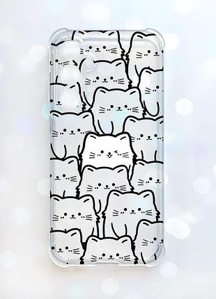 Чехол с утолщенными углами на samsung galaxy s25 fe котики (принт 392)